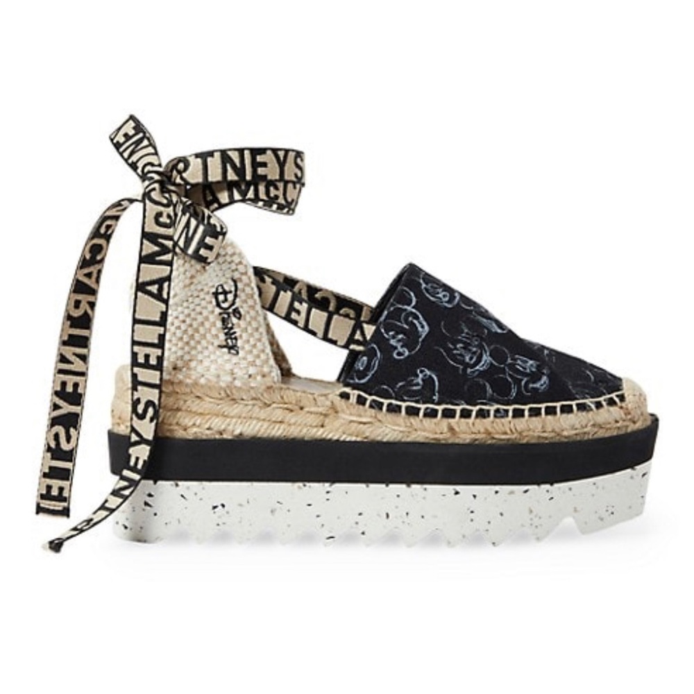 Stella McCartney Women’s Gaia Canvas Mickey Espadrilles Size 37 AUTHENTIC